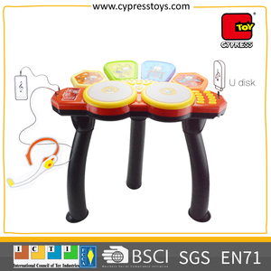 Juguete Educativo de Plástico para Niños, Micrófono, <span class=keywords><strong>Miniatura</strong></span> de Tambor con Baqueta - Product Image 4