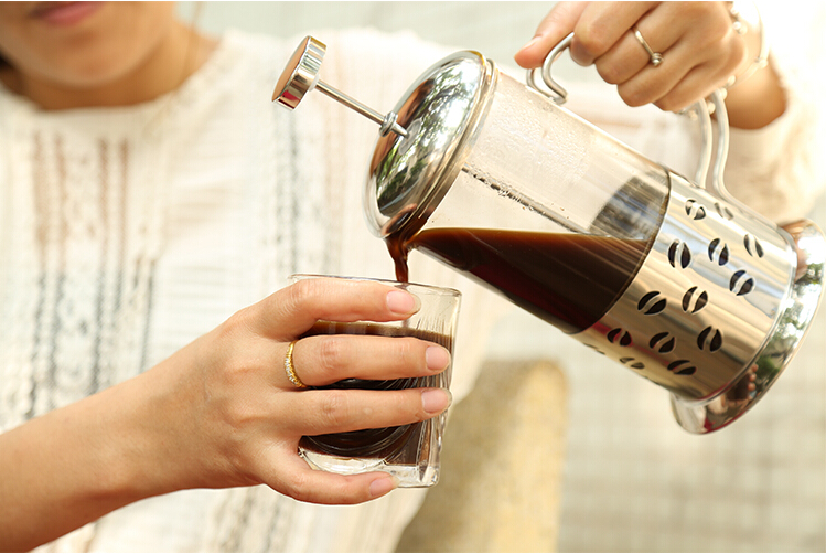 KC-09666 12oz Stainless Steel French Press Coffee Maker, Great for Brewing Coffee and Tea, 3 cup, Nickel