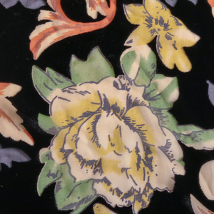 Nylon Et Rayonne Noir Tissé Imprimé Fleur Tissu Pour Robe - Product Image 2