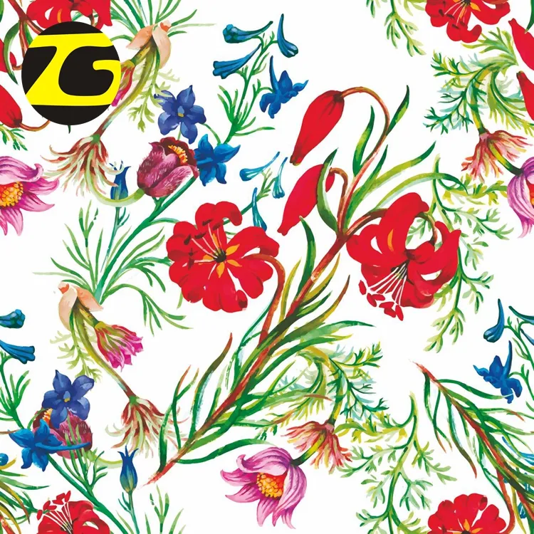 Single jersey spandex poli punto impresión hawaiana con multicolor floral para baño mujeres tops