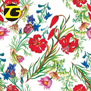 Jersey đơn nhiều spandex dệt kim hawaii in vải với nhiều màu floral cho đồ bơi phụ nữ tops