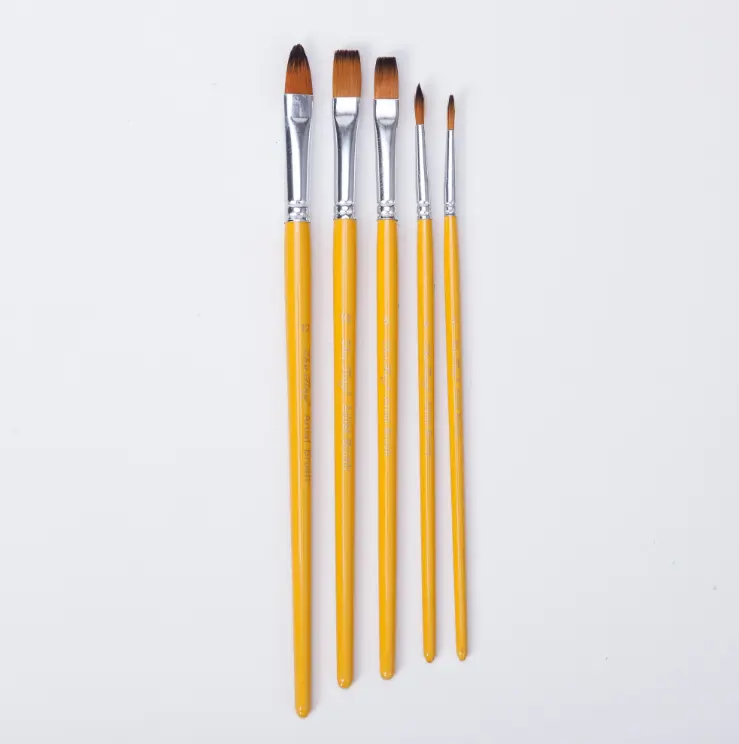 BOMEIJIA A0491 Top Quality 5 stück Yiwu Professional Artist Yellow Paint Brushes Pens Sets