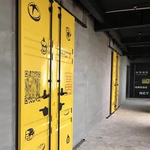 スライディング納屋ドア産業家具無料容器デザインドア納屋ドアハードウェアガレージキッチン210*80センチメートル