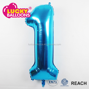 Nylon hecho número Azul de la hoja en forma de calidad EN71 34 pulgadas Jumbo du bang globos niños juguetes y pasatiempos - Product Image 4