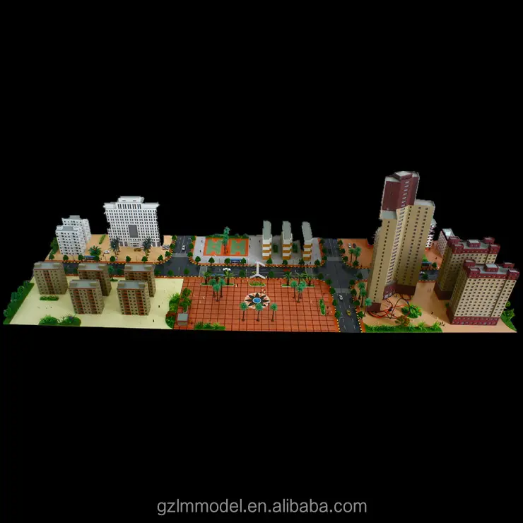 Modelos de escala arquitectónica, planificación de la ciudad, modelo de paisaje