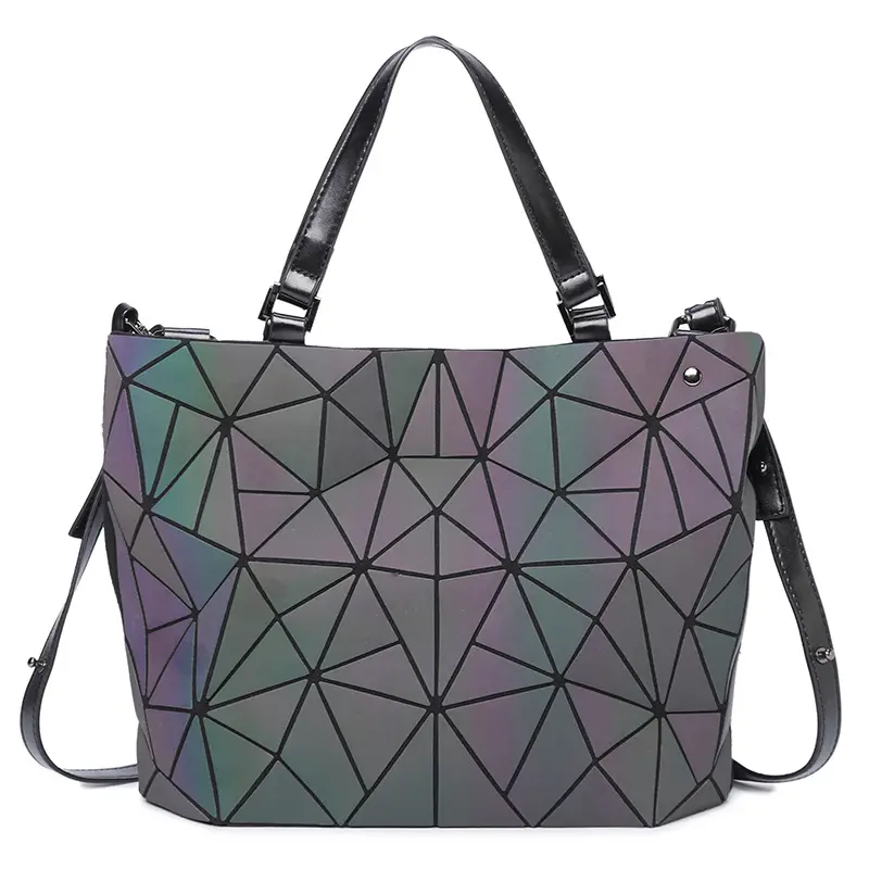 Free Shipping New Women bags Luminous sac Bag Diamond Totes Geometry Shoulder Messenger Bag Laser female Purse Handbags bolso