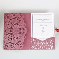 Nieuwe Ontwerp Rode Laser Cut Card Wedding Uitnodigingen Goede Kwaliteit Bruiloft Kaarten Voor Bruiloftsgasten