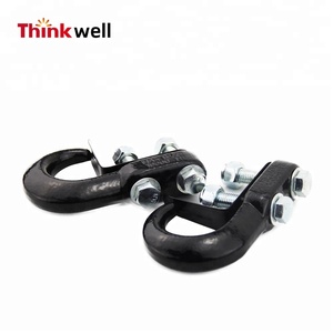 Crochet de remorquage de course de voiture en carbone et acier inoxydable chromé/crochet de récupération Jeep Sports Style Step Bar Design - Product Image 3