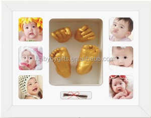 Venta caliente diy regalos recién nacidos del bebé accesorio marco <span class=keywords><strong>de</strong></span> yeso en polvo para bebés y huella kit - Product Image 6