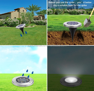 2018 nuevo diseño energía solar Solar energía luces de <span class=keywords><strong>tierra</strong></span> camino del jardín al aire libre luces en <span class=keywords><strong>tierra</strong></span> con 8 LED - Product Image 4