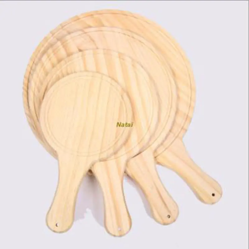 Bandeja de madera personalizada para pan, bandeja de pizza de madera para tienda