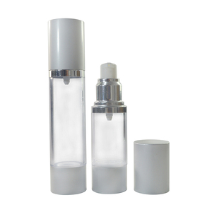 Flacone Airless di Lusso in Acrilico Nero, Bianco, Oro e Argento da 15ml, 30ml, 50ml, 100ml con Pompa per Lozione - Product Image 1