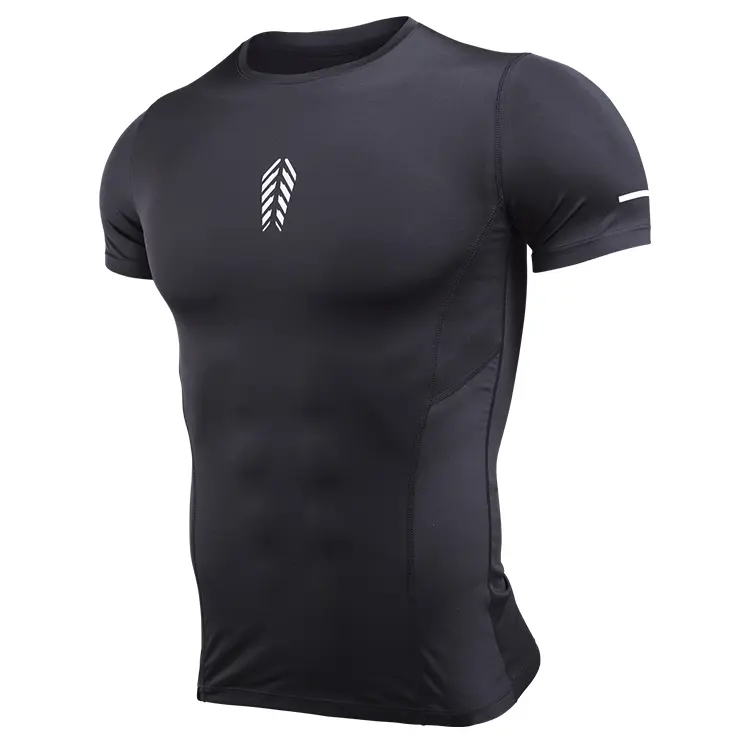 Camisetas deportivas de manga corta personalizadas para hombre, ropa deportiva de compresión sin costuras, para gimnasio y Fitness