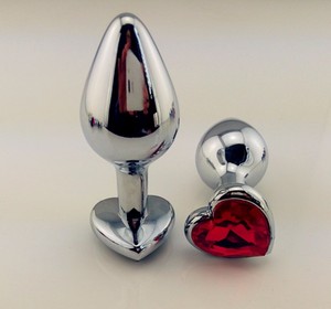 Forme de coeur 3.1*8.5cm 170g cristal métal <span class=keywords><strong>plug</strong></span> Anal butin argent acier inoxydable bijoux godemichet Anal jouets sexuels produit - Product Image 3