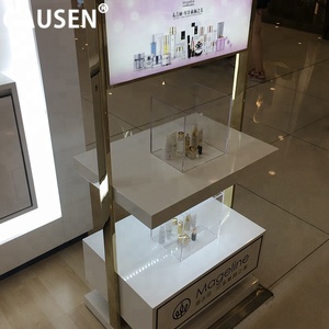 High quality cosmetic store makeup and acrylic glass showcase counter display cabinet