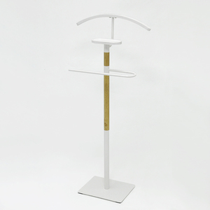 Práctico Exhibidor de Ropa de Metal y MDF en Color Natural con Diseño Elegante y Acabado Blanco para Uso Doméstico de Alta Calidad - Product Image 1