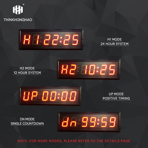 Reloj de pared multifuncional de 6 bits y 3 pulgadas con pantalla grande y alto brillo, temporizador de gimnasio, reloj de Cuenta Regresiva para centro de fitness Led - Product Image 5