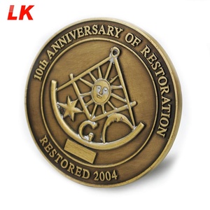Gran oferta, moneda con logotipo 2D barata, moneda conmemorativa de acero antiguo masónica personalizada, masón - Product Image 1