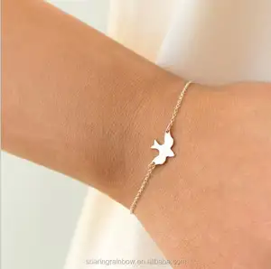 Mode vrouw meisjes hand sieraden metal vredesduif armband vogel animal armband