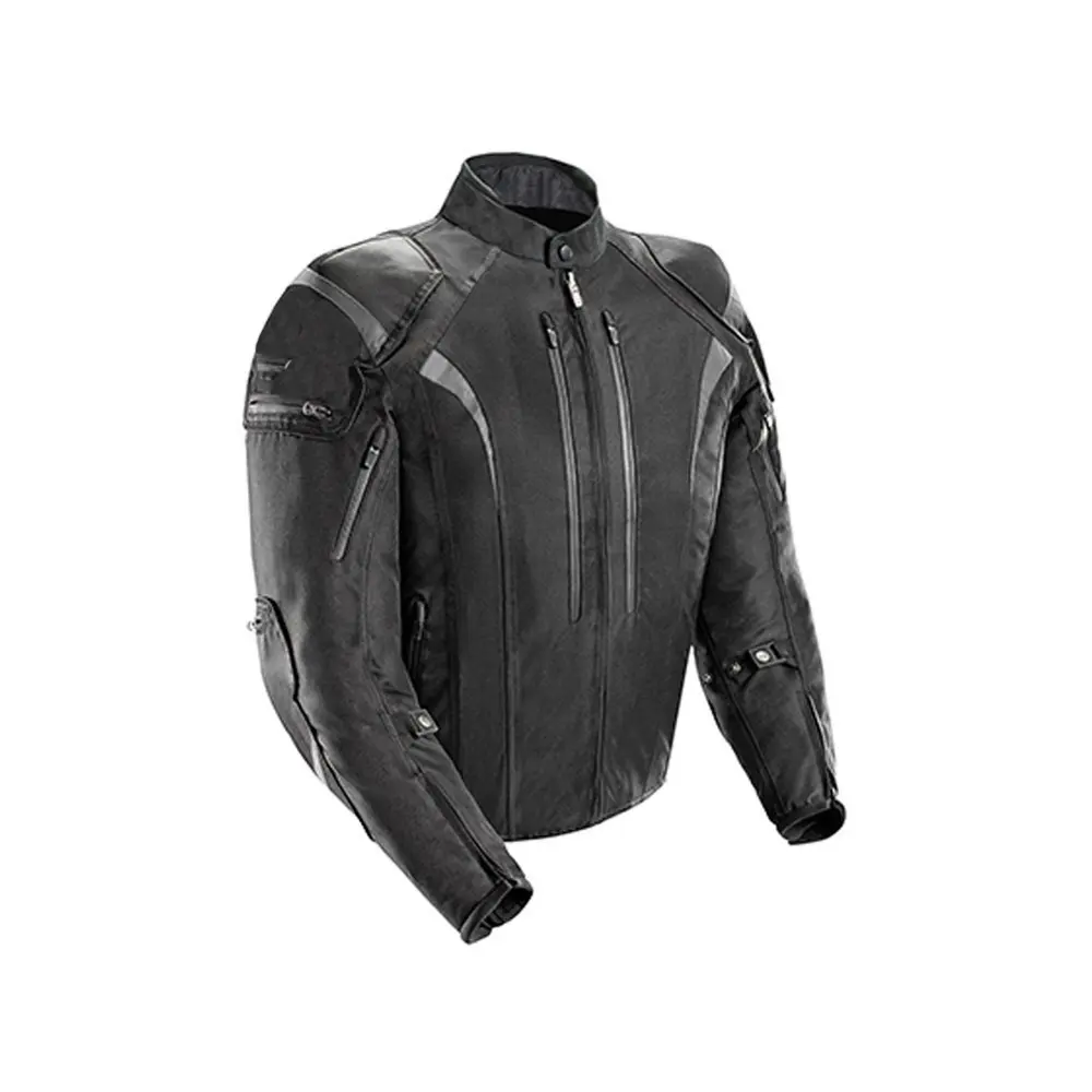 Men's heavy and protective motorbike leather Windproof Color block Multi Zipper Multi Pocket Road Racing Motorcycle Jacket