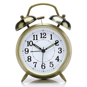 Sắt Nhìn Lớn Rõ Ràng Đơn Giản Phong Cách Đôi Chuông Đèn Ngủ Đồng Hồ Báo Thức Reloj Bảng Bàn Đồng Hồ - Product Image 2