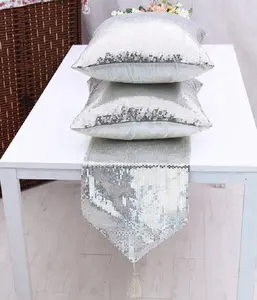 Wholesale Wedding Banquet Decorative Sequin Table Runner Cushion Covers Table Mat For Round Tables