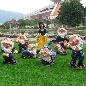 Statua in Resina di <span class=keywords><strong>Biancaneve</strong></span> e i Sette Nani, Scultura Cartoon per Giardino - Product Image 2
