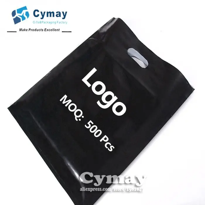 カスタム印刷ロゴビニール袋MOQ 500個白/黒すべての色ギフトPEバッグ卸売