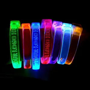 Text Customize Logo Concert Parties Gifts Wristband Glow in Dark Bracelet with Flashing LED