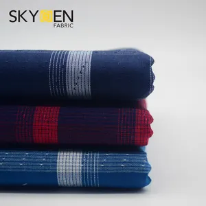 latest and popular 100% cotton yarn dyed woven fabric for men's shirting fabric dobby