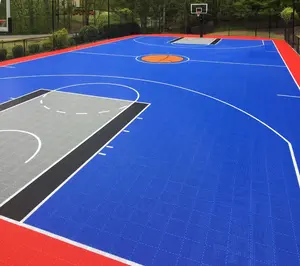 Outdoor sports polypropylene carpet tile for basketball half court