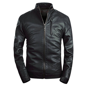 Veste en <span class=keywords><strong>cuir</strong></span> pour homme classique à fermeture éclair compétitive - Product Image 1