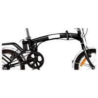 Vélo pliant Spire Cycle 16 pouces avec cadre avant en alliage et arrière en acier, 6 vitesses, freins V, porte-bagages arrière, noir, haute sécurité