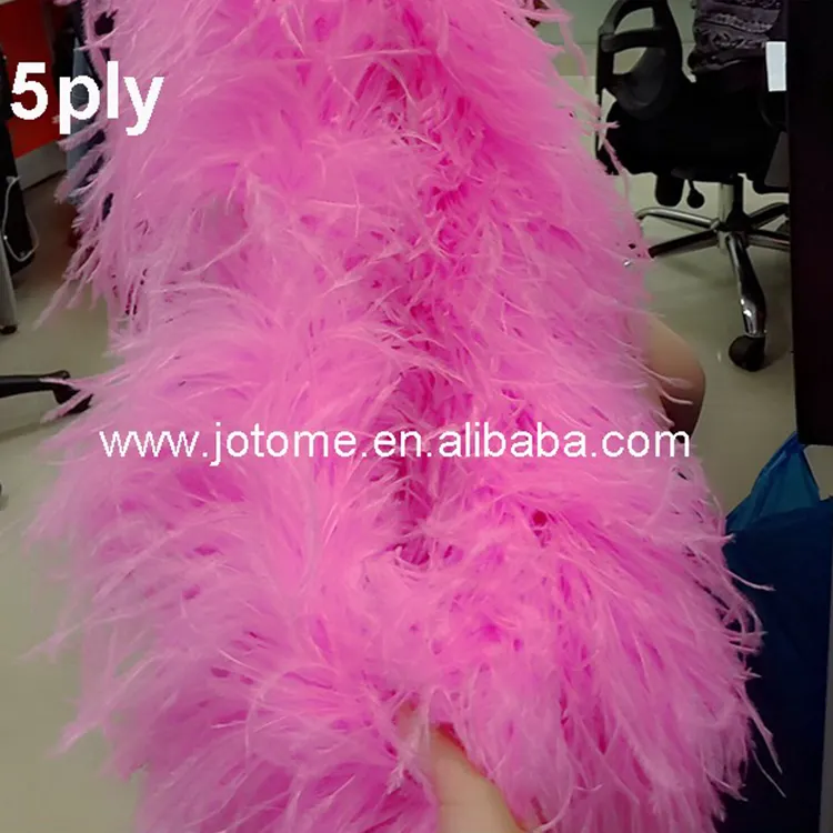 Super alta qualidade artificial seguro 15ply boá de plumas de avestruz rosa pena de avestruz boa