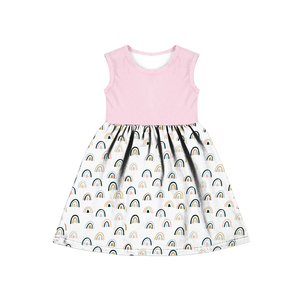 Cómodo cuello redondo y A-lineskirt sin mangas vestido de color <span class=keywords><strong>azul</strong></span> <span class=keywords><strong>cielo</strong></span> <span class=keywords><strong>para</strong></span> niña - Product Image 6