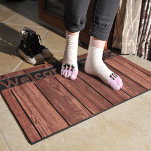 <span class=keywords><strong>Entrée</strong></span> Bienvenue 18X30 Home Decor <span class=keywords><strong>Tapis</strong></span> d'<span class=keywords><strong>entrée</strong></span> antidérapant Mots en bois personnalisés Paillasson intérieur en caoutchouc pour <span class=keywords><strong>appartement</strong></span> Garage cuisine - Product Image 1