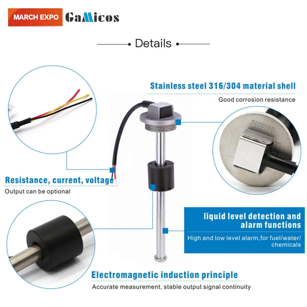 Flange Mounted float type water fuel tank level Sensor