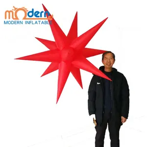 Fashion club decorations items attractive giant LED lighting inflatable hanging star balloon for wedding party