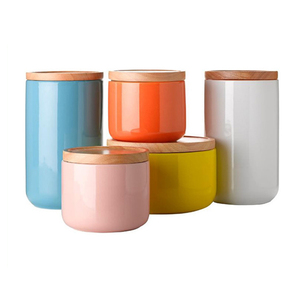 Récipient de rangement des aliments, en céramique, <span class=keywords><strong>accessoire</strong></span> de cuisine, brossé - Product Image 1