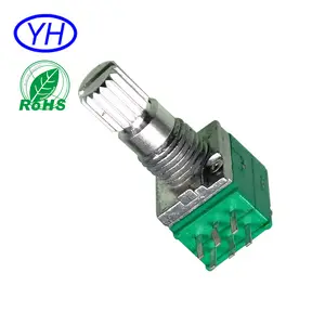 New Customized RK097 9mm Carbon Film Dual Gang Rotary A20K B203 10K 100K Horizontal PCB Mount 6-Pin Potentiometer