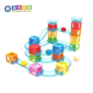 Mini Brinquedos Educativos Distribuidores Blocos Magnéticos com Bloco De Bola De Corrida Conjunto De Plástico e Ímãs Fortes EN-71, ASTM Aceitar