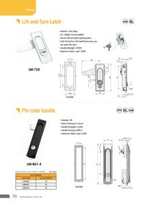ล็อคประตูตู้โลหะ LM-861-3 พร้อมแผงพลาสติกสำหรับอุปกรณ์อิเล็กทรอนิกส์ - Product Image 2
