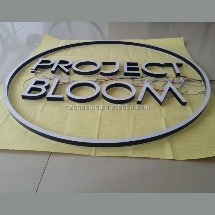 High brightness led illuminated acrylic company logo design letter, 3d acrylic logo