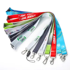 Customized Printed Belts Thick Polyester Wrist Bands Design Neck Strap Card Lanyard Custom