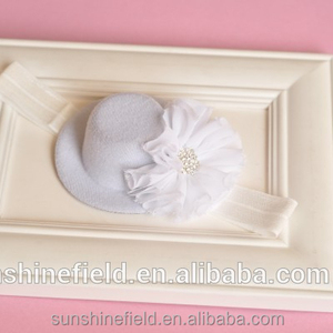 Mini sombreros diademas elásticas con amplia gasa de la vendimia lamentable flor tocado - Product Image 3