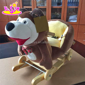 Nuovi prodotti del bambino divertente zebra animale con la musica a dondolo di legno cavallo per 3 anni di età W16D103 - Product Image 2