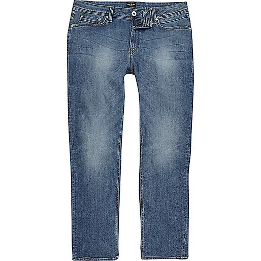 New Style Boys Latest Pants Jeans Mid Blue Wash Dean Straight Leg Fashion Jeans