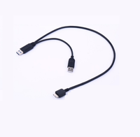 Adaptateur de câble de données HDD à double USB3.0 AM vers Micro USB3.0 B femelle en forme de Y pour disque dur