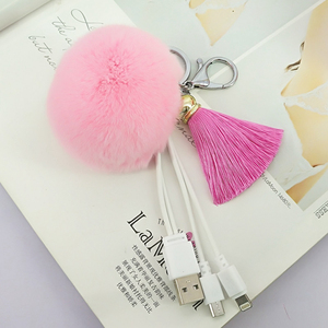 Yongze USB al por mayor lindo regalo <span class=keywords><strong>de</strong></span> peluche colgantes encantos falso conejo pelo pompón bola <span class=keywords><strong>de</strong></span> <span class=keywords><strong>la</strong></span> piel con <span class=keywords><strong>la</strong></span> borla - Product Image 3