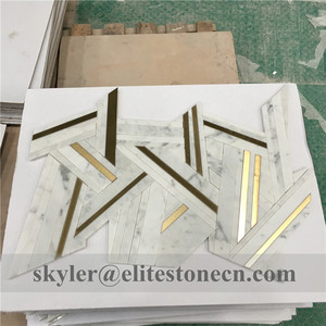 Gạch Ốp Tường Phòng Tắm Độc Đáo Waterjet Mosaic Với Thép Không Gỉ - Product Image 4